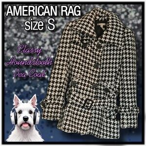AMERICAN RAG hounds tooth winter PEA COAT size SM